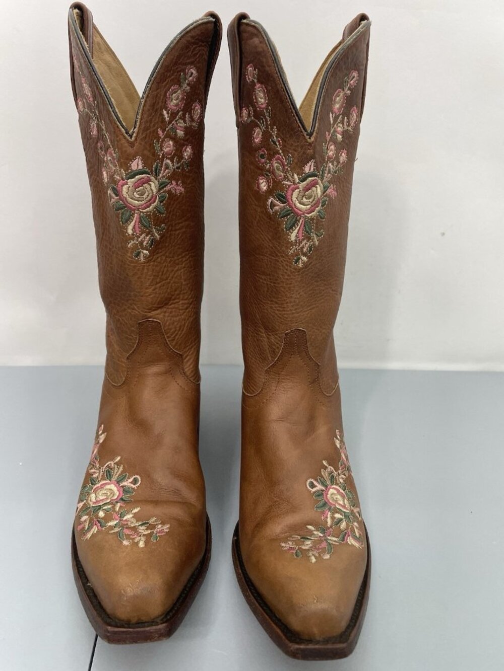 Shyanne Maisie Cowgirl Boots Floral Embroidered Western Snip Toe Leather Women 9 - Picture 6 of 16